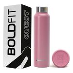Boldfit Water Bottles Stainless Steel Water Bottle 1 Litre for School, Office, Home, Gym 1 Litre Sipper for Men Leakproof, Rust Free - 1000 ml Pink