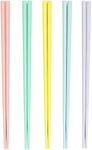 INKULTURE 05 Pair Fiber Glass Chopsticks,Dishwasher Safe Chopstick, Reusable Non-Slip Chop Sticks | Multicolor | Lightweight & Easy to Use