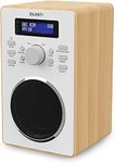 DAB/DAB+ Digital Radio | Solid Wood Cabinet | Kitchen & Bedside FM Radio with 20 Presets, Dual Alarm & Snooze Function | LED Display & 3.5mm Jack | MAJORITY Barton (Oak)