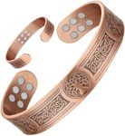 Jeracol Copper Bracelet for Men Women,18pcs Strength Magnets Copper Magnetic Bracelets, Brazaletes Jewelry with Gift Box