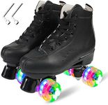 Roller Skates for Men and Women,Derby Roller Skates Professional Outdoor Indoor, Adjustable Four Wheel Senior Roller Skates(Women's 10.5 / Men's 9.5)