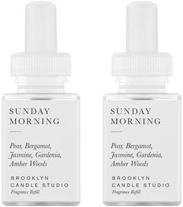 Pura & Brooklyn Candle Studio Home Scent Refill - Smart Home Air Diffuser - Up to 120-Hours of Luxury Fragrance per Refill - Home Essential - Clean & Safe Diffuser Fragrance - 2 Pack, Sunday Morning