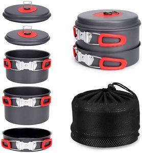 Alocs Camping Essentials Camping Cooking Set, Portable Camping Cookware for Family Cooking Outside, Camp Kitchen for Hiking,Climbing and Traveling.