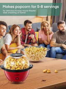 FOHERE 3.5L Popcorn Maker – Electric Hot Air Popcorn Machine