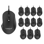 YUMQUA G189 USB Wired Mouse 12 Pack Set, Office & Home Optical Ergonomic Computer Mouse with 4 Adjustable DPI (Up to 1600) for PC Laptop Mac