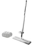 House of Quirk Squeeze Mop, Can Stand Upright, Hands Free Flat Floor Mop Easy Mop for Home Floor Cleaning with 2 Washable and Reusable Microfiber Mop Pads (1 Mop)