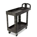 Rubbermaid 4500-88 Tray Shelf Plastic Service Cart 2 Shelves 5" Casters, 39"L x 18"W x 33"H