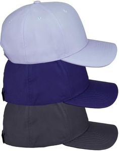 Daxton Premium Mid Profile Hat Semi Curved Visor Structured Cap 3 Pack - Charcoal,Navy,Light Blue