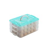 TIAN CHEN Eggs Storage Container for Refrigerator, 3-Layer Deviled Egg Tray, Stackable Fridge Egg Organizer with Lid and Handle, Plastic Camping Food Carrier, Duck Cartons Reusable, Extra Large Holder, 60 Count Eggs Keeper(green 3 layer)