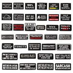 CDzyzh Iron On Patches,Funny Phrases Iron on Word Patches for Motorcycle Biker Vest Different Slogan Letter Patch for Jackets Decoration Sew On Patches for Backpacks Jeans Clothing Book Bag 36pcs