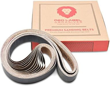 Red Label Abrasives 1 X 30 Inch Sanding Belts - Industrial Grade Silicon Carbide (Choose a Grit) - 12 PACK - For Knife Sharpening and Metalworking (Fine Grit Assortment)