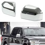 AUCERAMIC Chrome Plated Full Mirror Covers Compatible with 2015-2020 Ford F150 Pickup 2-Door 4-Door Side View Mirror Back Cover Cap