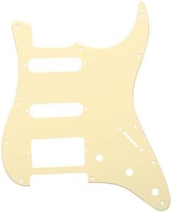 Musiclily HSS 11 Holes Strat Electric Guitar Pickguard for Fender US/Mexico Made Standard Stratocaster Modern Style Guitar Parts,1Ply Cream