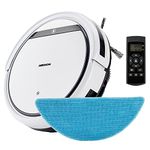 MEDION Robot Vacuum Cleaner with Mop Function E32 SW (Model 2021, 120 Min. Running Time, 2-in-1 Robot Vacuum Cleaner for Floors, Tiles, Pet Hair, Allergy Sufferers, Remote Control, Charging Station)