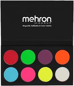 Mehron Makeup Paradise FX Neon UV Glow 8 Color Palette | Magnetic Refillable Special Effects Paint Palette | Professional Water Activated Paint for Raves, Costumes, SFX, Halloween, & Cosplay