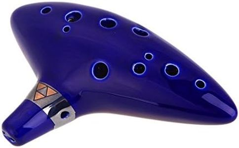 AFUNTA 12 Hole Ocarina Ceramic Alto C Legend of Zelda Ocarina Flute with song book (Neck Strap Cord with Random Color)- Blue