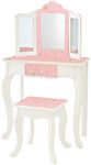 Fantasy Fields Gisele Twinkle Star Kids Vanity Table & Stool, White & Pink