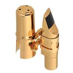 Yibuy Gold Plated 7# Saxophone Sax Mouthpiece for B-flat Tenor Saxophone