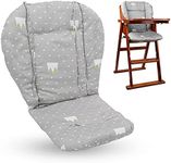 Baby High Chair Cushion, Thick Pad for Wooden High Chair, Baby Dining Chair Liner Mat (Grey Crown)