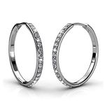 Hoop Earrings for Women18K White Gold with Sparkling Element Crystal with Jewellery Box for Women Wife Mother Daughter (EU-HOOPC)