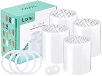 4 Pc Luxau 20 Stage(Also Fit 15, 18 Stage) Shower Filter Replacement Cartridge, Shower Head Filter Refill, for Hard Water Chlorine Heavy Metal, Skin Hair, Fit Any Similar Design Shower Water Filter