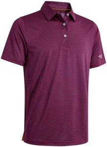 Boys Polo Shirts Short Sleeve Striped Performance Moisture Wicking Dry Fit Golf Shirts for Boys Youth Kids