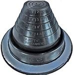 Dektite #3 Black EPDM Metal Roof Pipe Flashing, Round Base, Pipe OD 1/4" - 5"