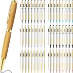 Colarr 48 Pcs Pen Kits for Wood Turning 7mm Slimline Pen Kits Twist Pen Kit with Refill Lathe Turning for DIY Copper Pen Making Office Supplies Friend Teacher Students Gifts(Multicolor)