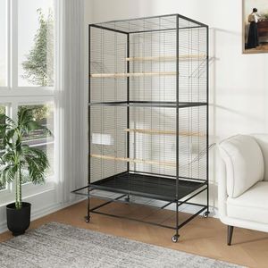 Garvee 66in Extra Large Bird Cage, Rolling Parrot Cage with Feeding Accessories, Metal Parakeet Cage for Parrots, Parakeets, Conures, Parrot