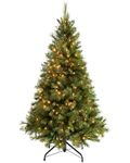 WeRChristmas Pre-Lit Victorian Pine Multi-Function Christmas Tree with 500 Warm White LED Lights, Green, 7 feet/2.1 m