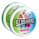 Ice Breakers Duo Fruit + Cool Sugar Free Mint, Watermelon, 2 X 42 Gram