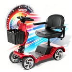 Serianie Foldable Mobility Scooters for Seniors, 4 Wheel Lightweight Mobility Scooters for Adults, Powered Electric Wheelchair, Mobility Scooter with Seat, Folding Travel Motorized Scooter (Red)