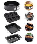 Curated Cart 4 Pc Cake Mould Baking Set Combo Includes Bread Loaf Cake tin Square Cake Ware & Muffin Tray Baking Combo Utensils Cake Baking Set