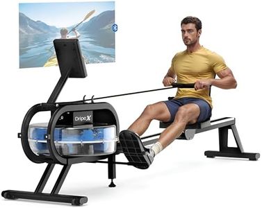 Dripex Rowing Machines for Home Gym, Water Rowing Machine, Adjustable 6 Levels Water Resistance, 150KG Weight Capacity, Bluetooth, LCD Monitor & Tablet Holder for Full Body Workout
