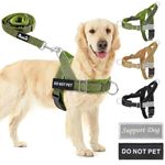 SlowTon No Pull Dog Harness with 5.7ft Lead - Adjustable Pet Harness with 2 Leash Clips, Reflective Vest with Easy Control Soft Padded Handle for Training and Walking Medium Large Dogs
