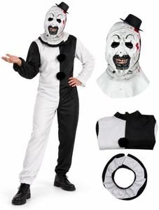 WPOZD Adult Terrifier Killer Clown Costume, Black White, XL