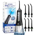 High-Power Water Flosser: 4 Modes, Gentle on Gums, Removes Plaque & Food Particles, Waterproof Cordless Oral Irrigator Rechargeable 6 Replacement Tips Included