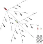 Goture Alabama Rig for Bass Striper Fishing Lures Baits 5 Arms Umbrella A-Rig Swimbaits with 8 Willow Leaf Blades for Trout Perch Walleye Freshwater/Saltwater Boat Trolling and More