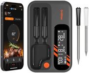 Meat Thermometer Digital Wireless - 5.4 Bluetooth and 5G Wi-Fi Meat Thermometer for Grilling and Smoking with IP67 Dual Probes - Backlight LCD Display and Smart App Alert for BBQ, Smoker, Oven, Grill