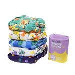 Bambino Mio, Reusable Nappy Set - The Give-it-a-go Bundle, 5 x Nappies, 100 messless Liners, Bold