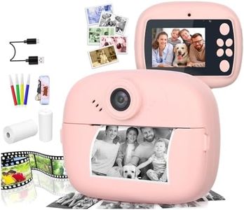 Kids Instant Print Camera – Mini Digital HD Photo & Video Camcorder with Games | Fun Learning Toy for Boys & Girls Ages 4-18 | Includes 2 Print Rolls – Ideal Gift for Kids (Pink)
