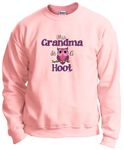 Grandma This Grandma is a Hoot Owl Crewneck Sweatshirt Medium LtPnk