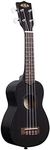 Kala Satin Mahogany Soprano Ukulele, Black (KA-15S-BLK)