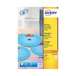 Avery L7676-25 Self-Adhesive Full Face CD Labels, 2 Labels Per A4 Sheet