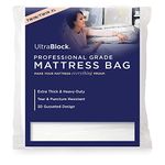 UltraBlock Mattress Bag for Moving, Storage or Disposal - Twin/Twin XL Size Heavy Duty Triple Thick 6 Mil Tear and Puncture Resistant Bag with Two Extra Wide Adhesive Strips