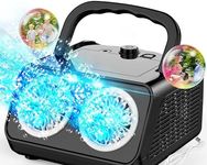 SHCKE Automatic Bubble Machine Upgrade Bubble Blower with 2 Fans, 20000+ Bubbles Per Minute Bubbles for Kids Portable Bubble Maker Operated by Plugin or Batteries for Indoor Outdoor Birthday Party