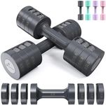 Adjustable Dumbbells Hand Weights Set: Sportneer 1 Pair 2 4 6 8 10 Lbs Fast Adjust Dumbbell Weight 6 In 1 Free Weights Barbells For Women Men Home Gym Workout Exercise Strength Training 4.6 kg Per Pair