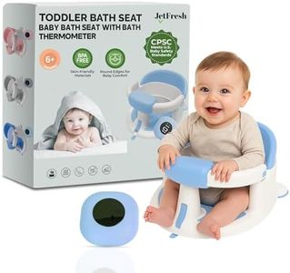 Baby Bath Seat for 6 Months and Up with Baby Bath Thermometer, Non-Slip Design with Suction Cups