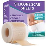 Silicone Scar Sheets, Medical Grade Silicone Scar Tape (1.6" x 120"), Professional Scar Removal Treatment, Reusable, for Healing Keloids, Surgeries Scars, C-Sections, and Burns