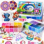 FunzBo Fuse Beads for Kids Craft Art - 23000PCS 5mm Bead 106 Patterns Fusebead Melty Fusion Colored Arts and Crafts Set for Boys Girls Age 4 5 6 7 8 Year Old Classroom Easter Gifts for Kids (Mega)